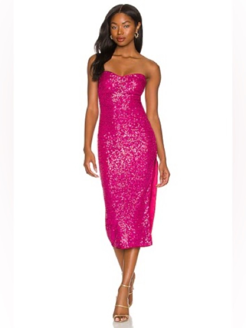MAJORELLE 
Maizie Midi Dress in Hot Pink